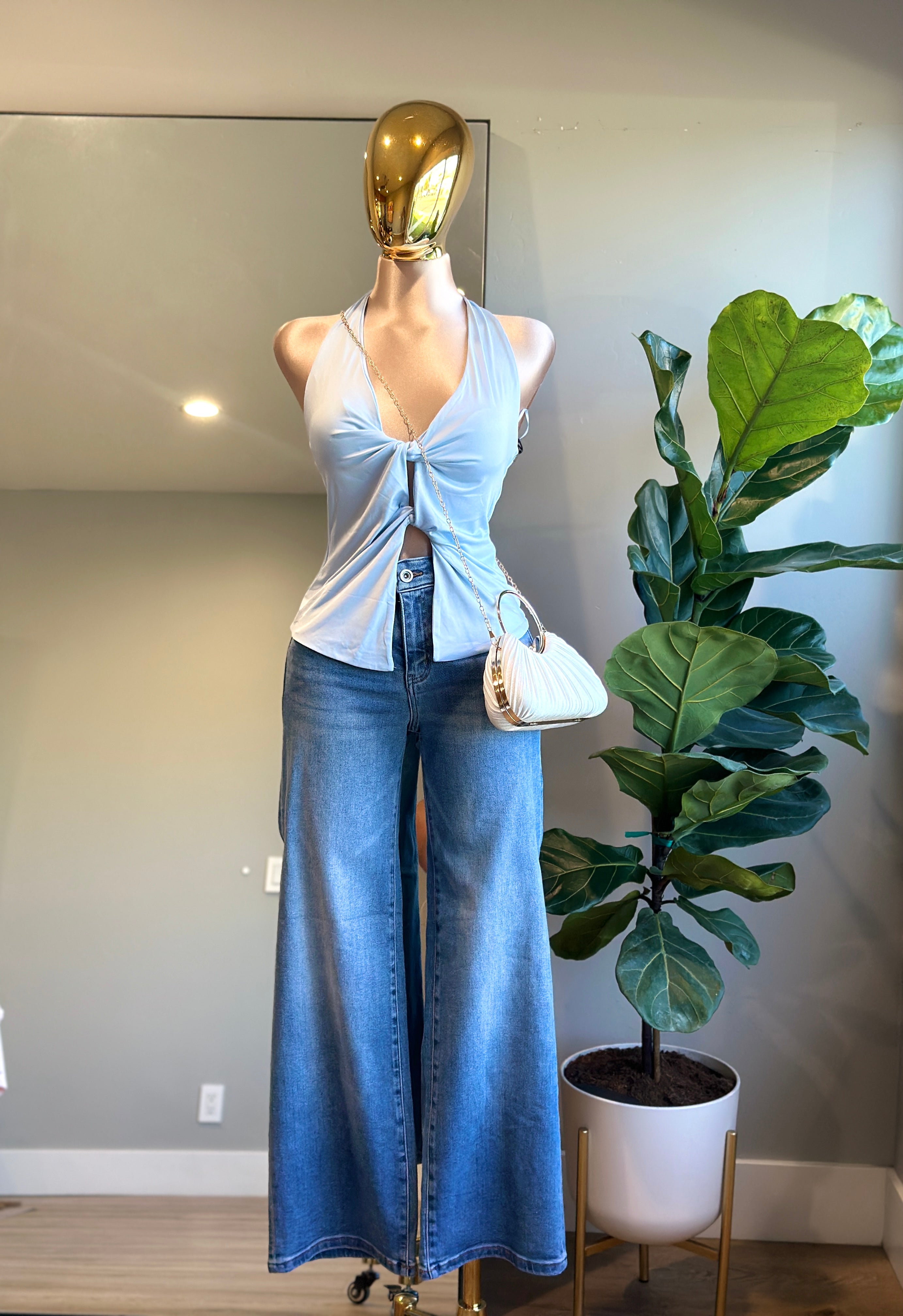 TOP006- Halter Fashion Top Stretch