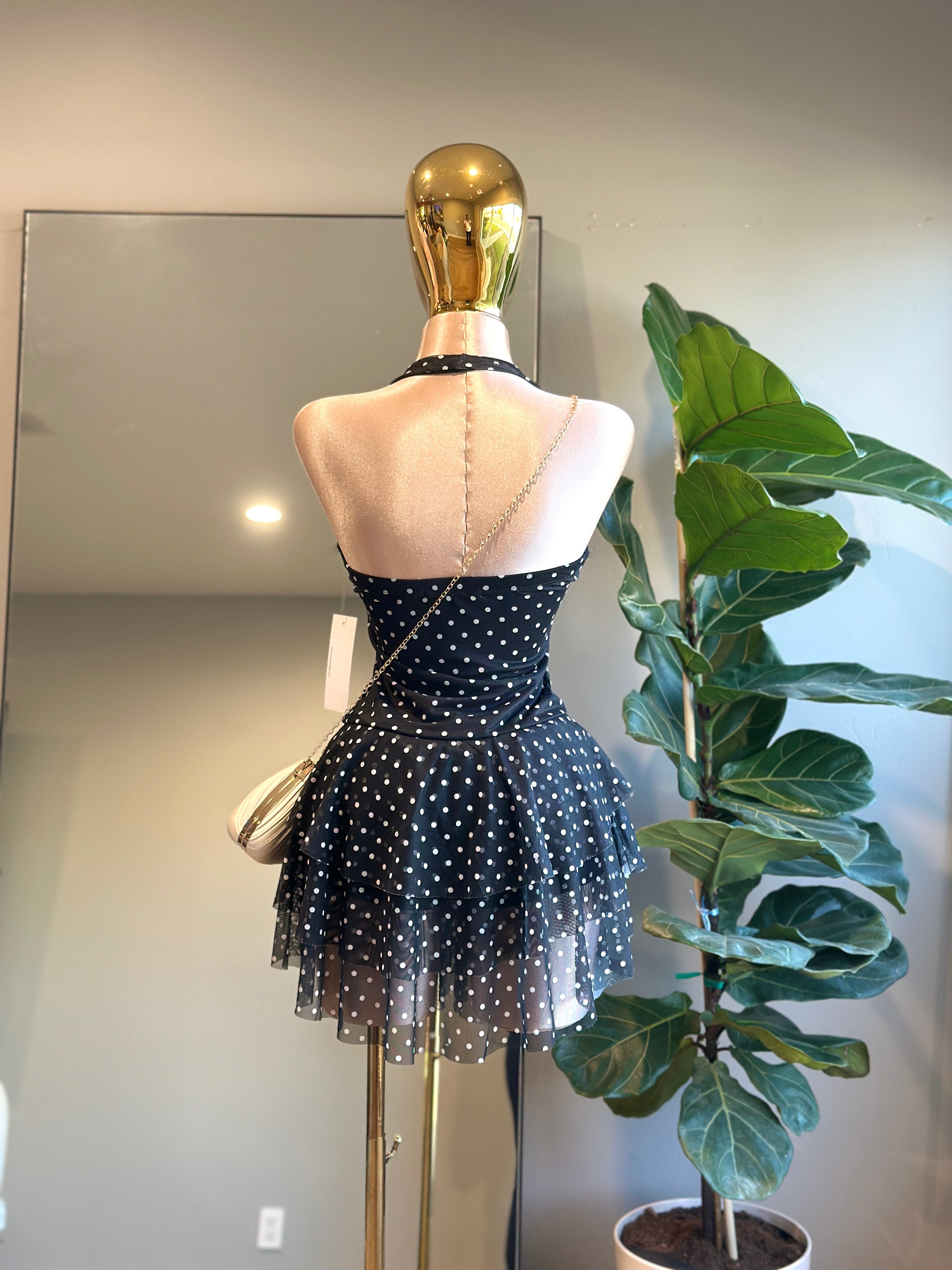 DR001-Fashion mini Dress w/short