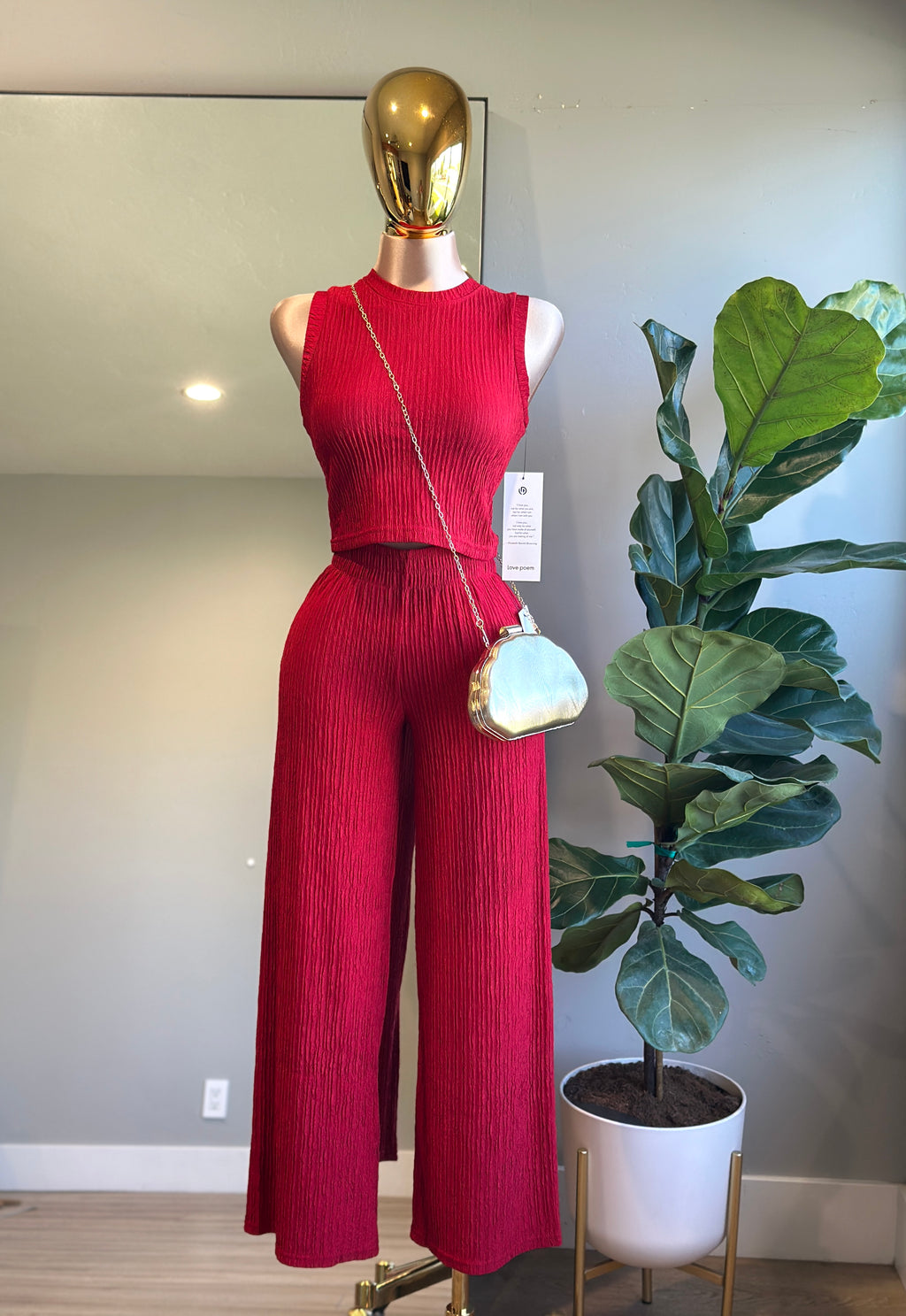 SET005 - Fashion outfit 2pcs Top & Pants wide leg