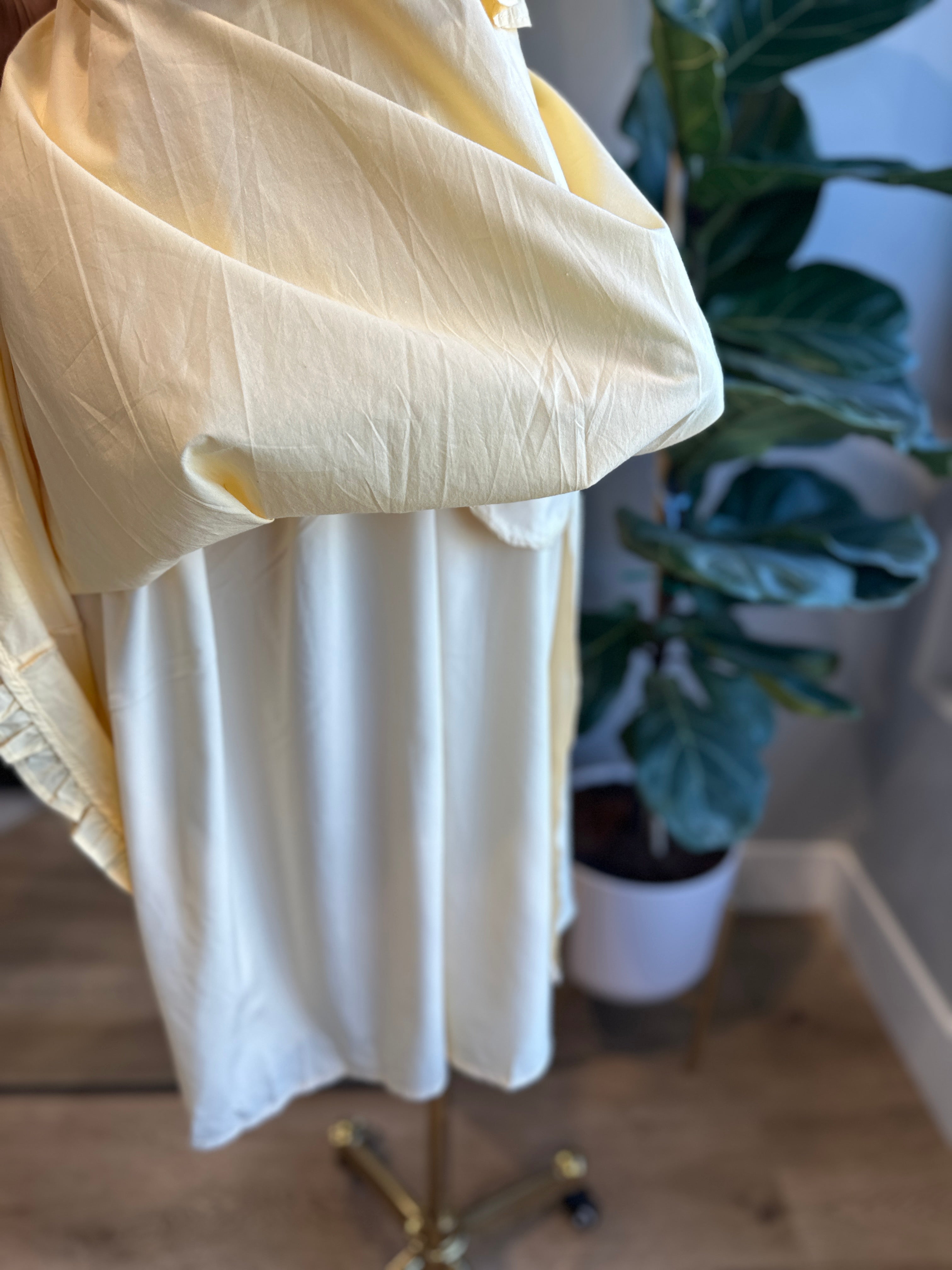 DR003- Butter Yellow Summer Fashion dress