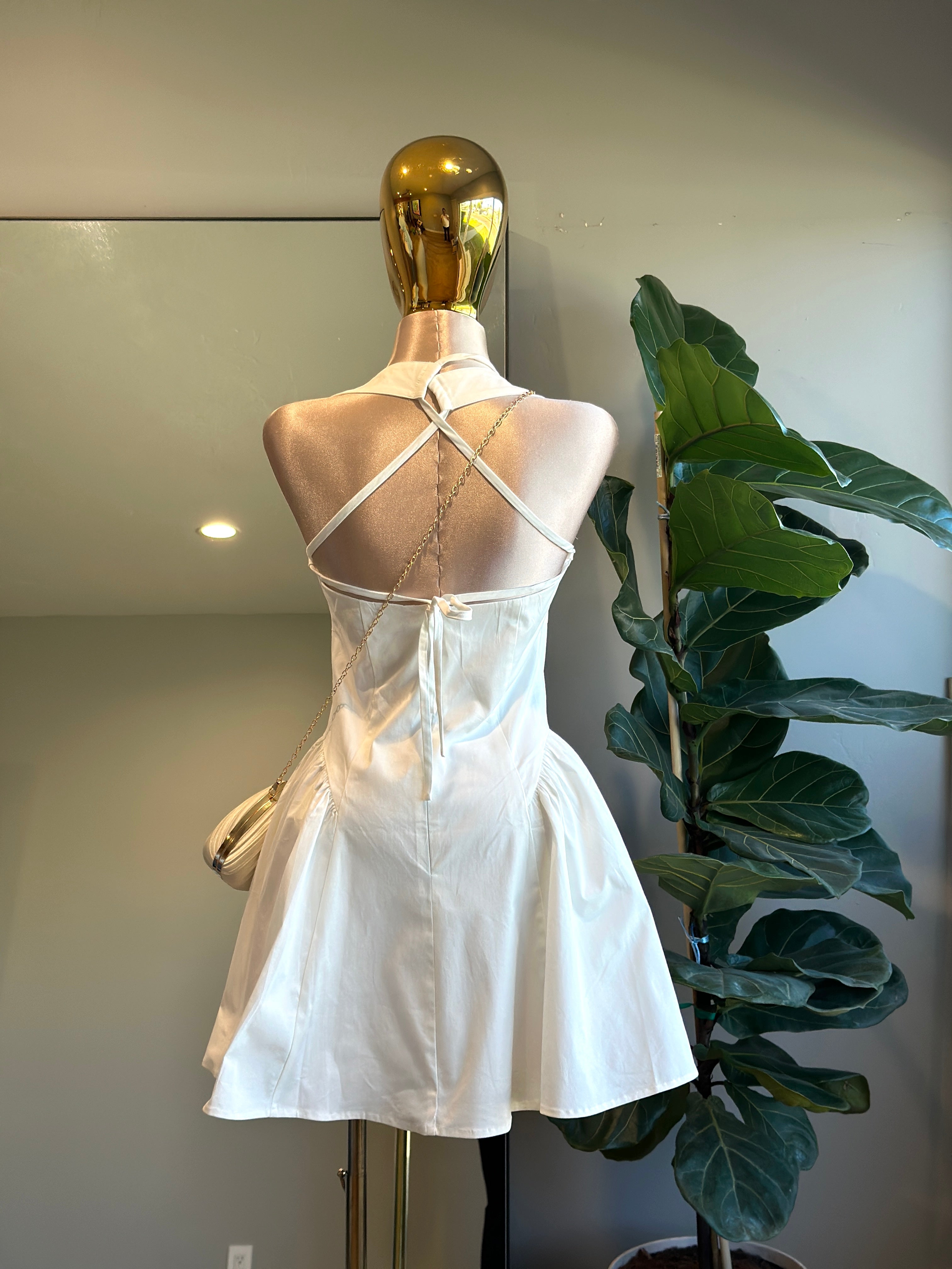 DR002- White Princess mini dress