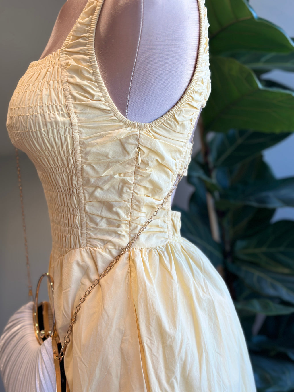 DR003- Butter Yellow Summer Fashion dress