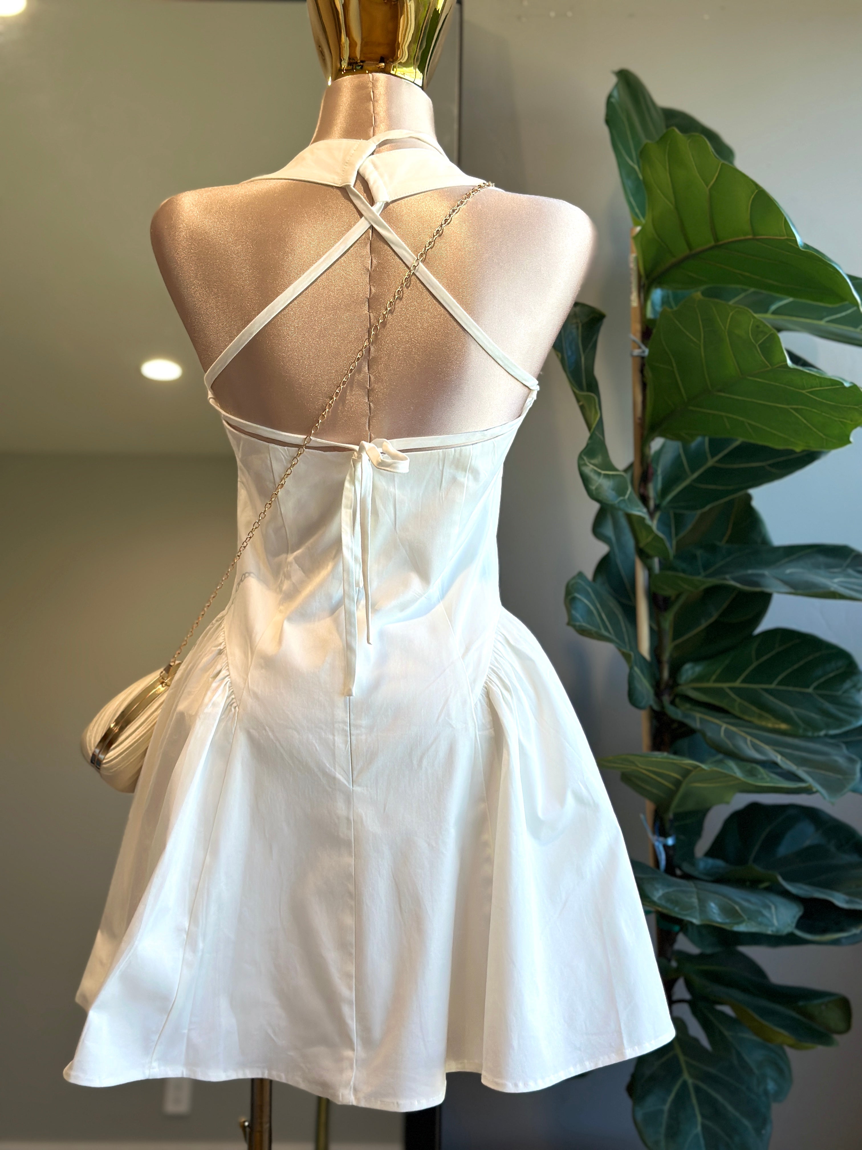 DR002- White Princess mini dress