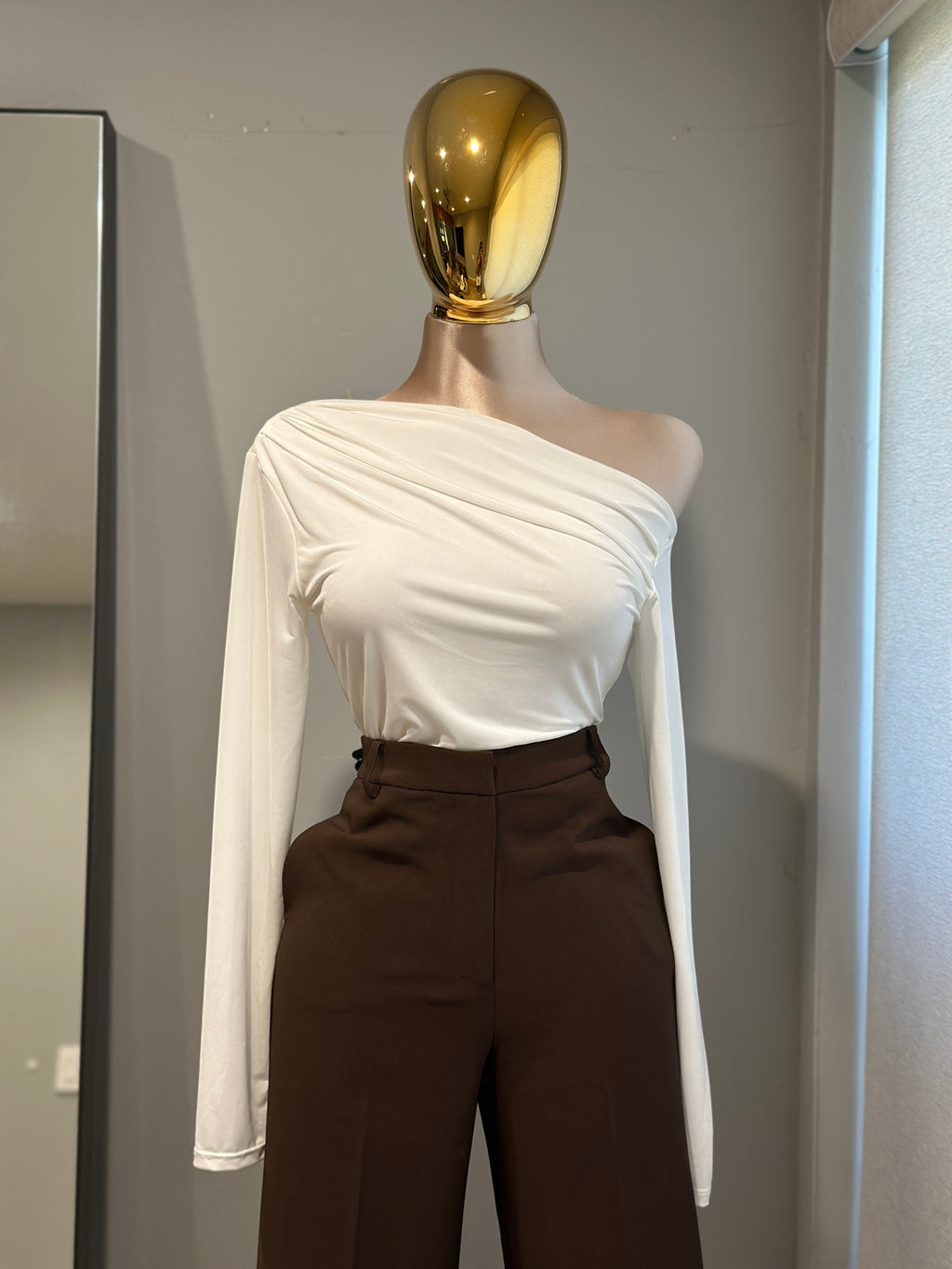Top Double Layered Asymmetrical Long Sleeve