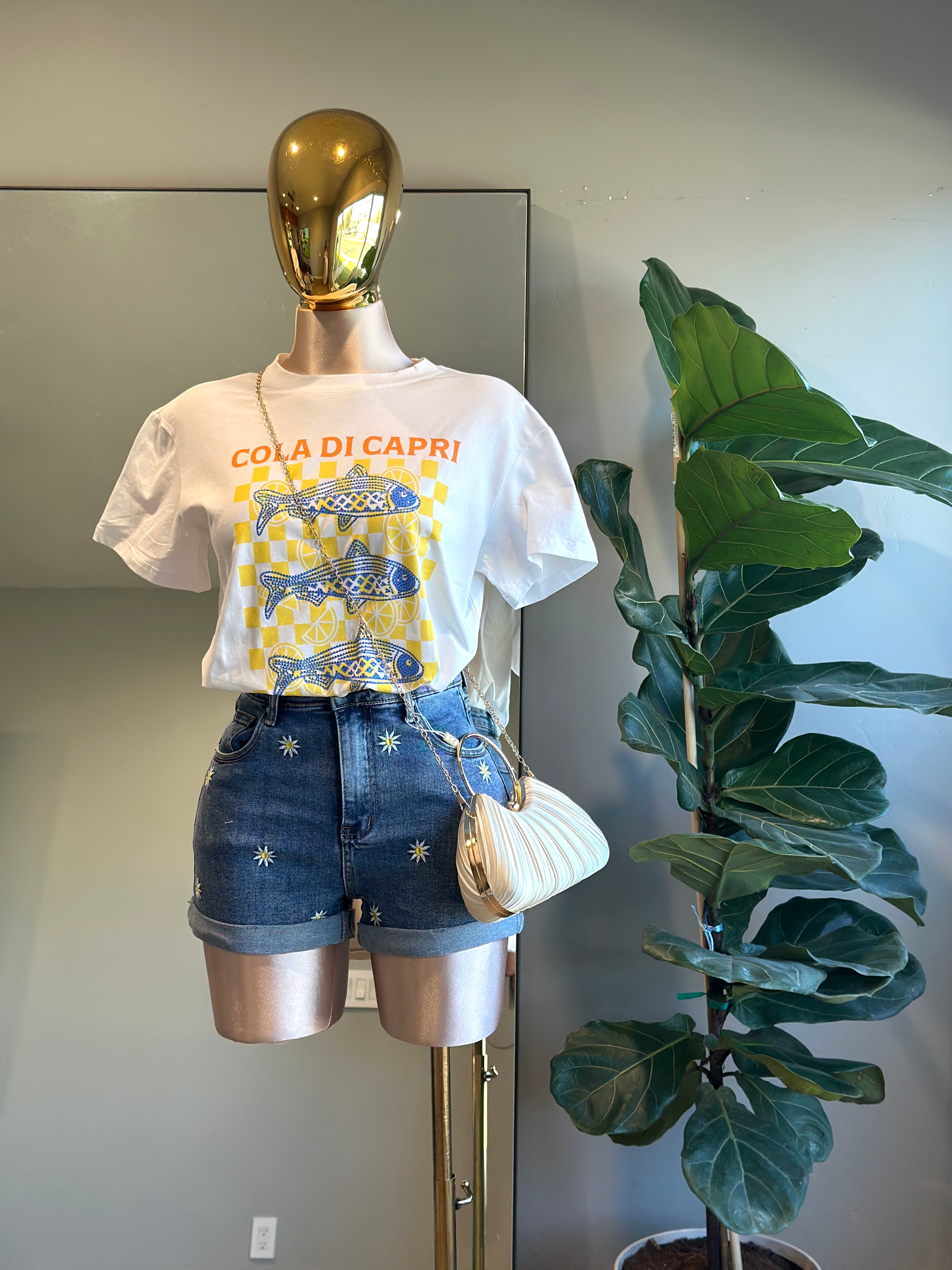 TOP003- fish Summer T-shirt Cristal