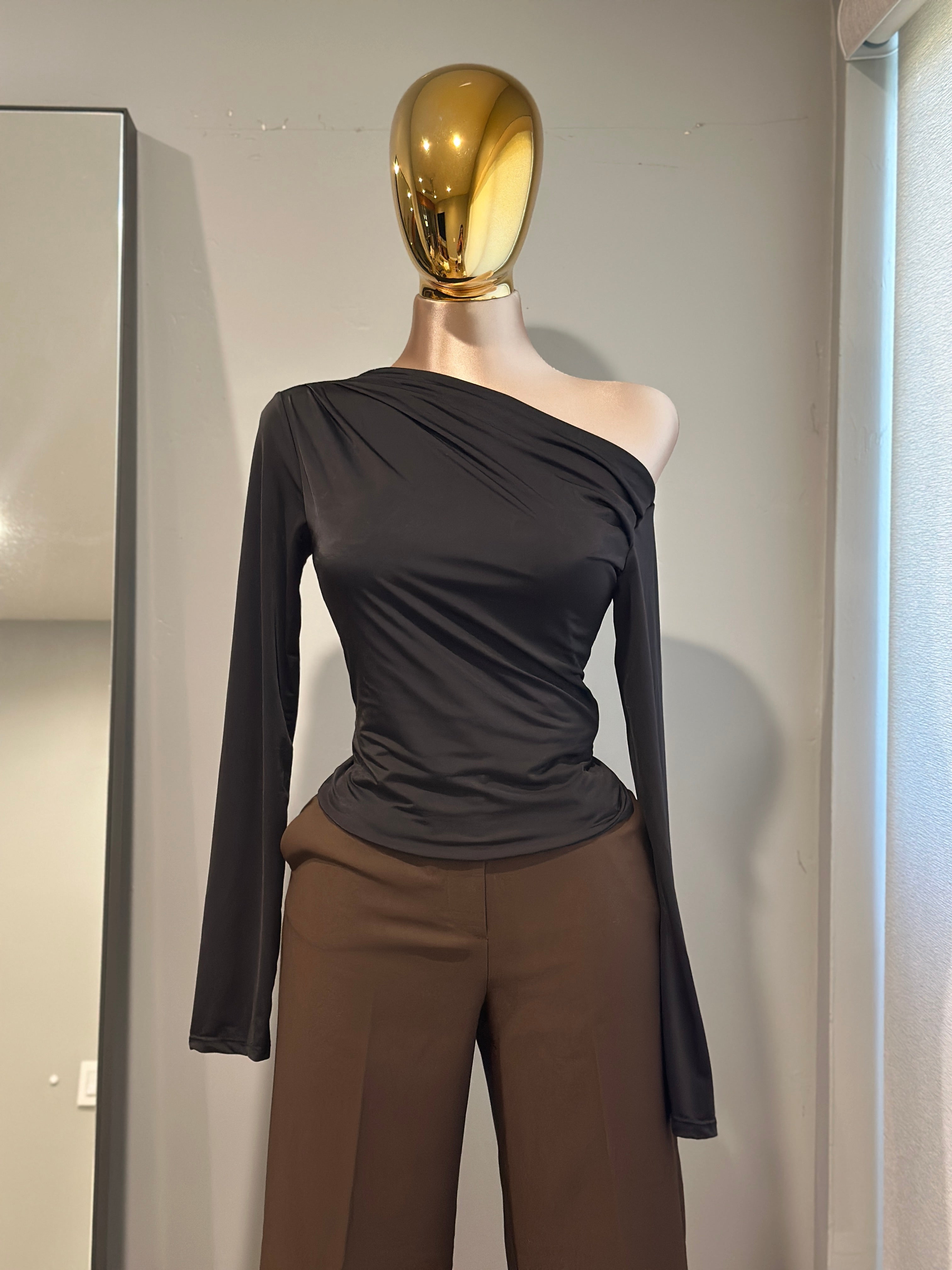 Top Double Layered Asymmetrical Long Sleeve