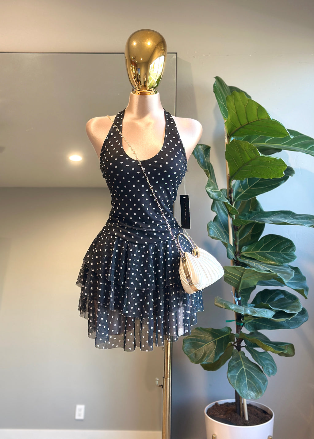 DR001-Fashion mini Dress w/short