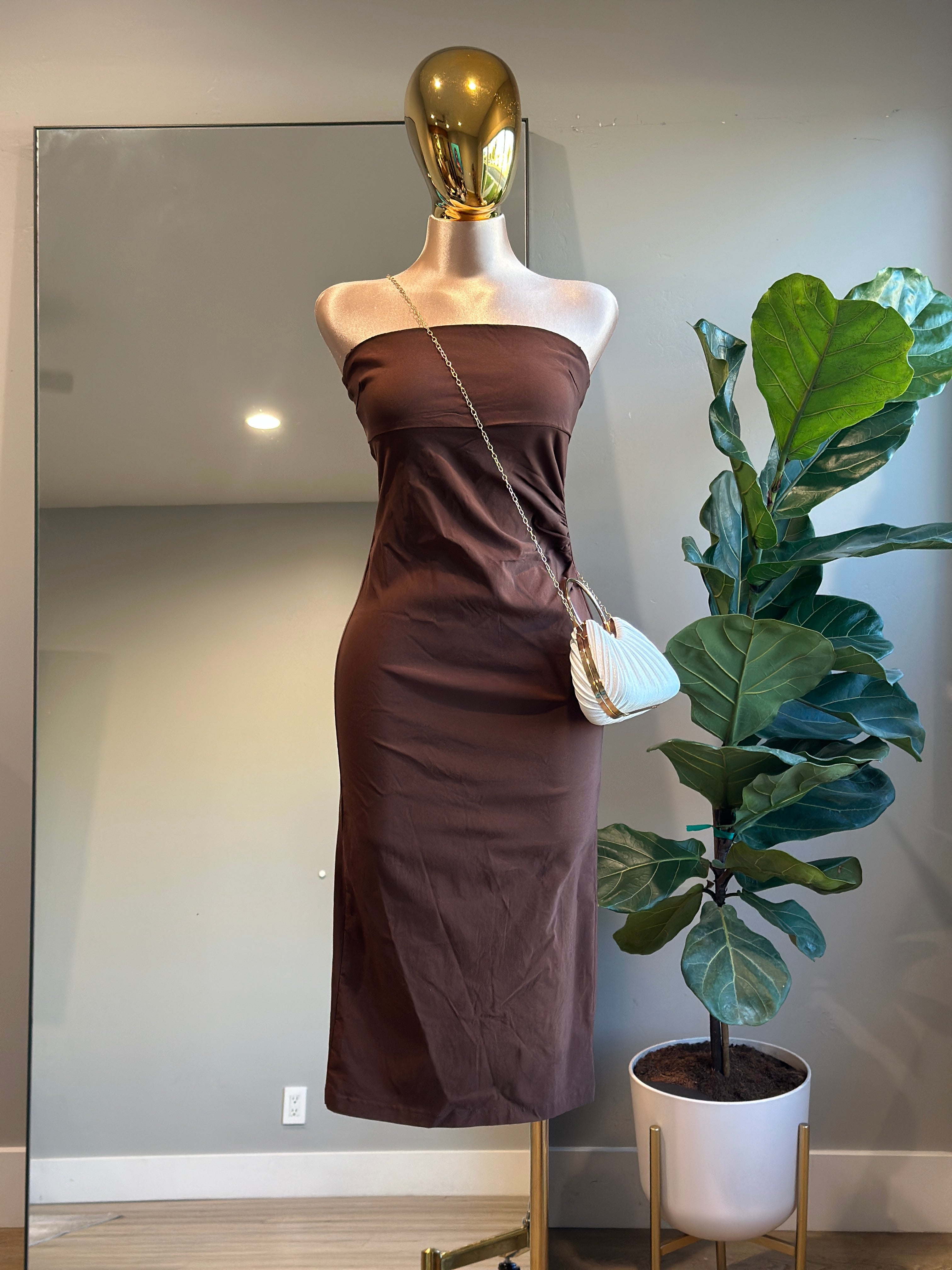 DR005- Strapless elegant dress / Stretch