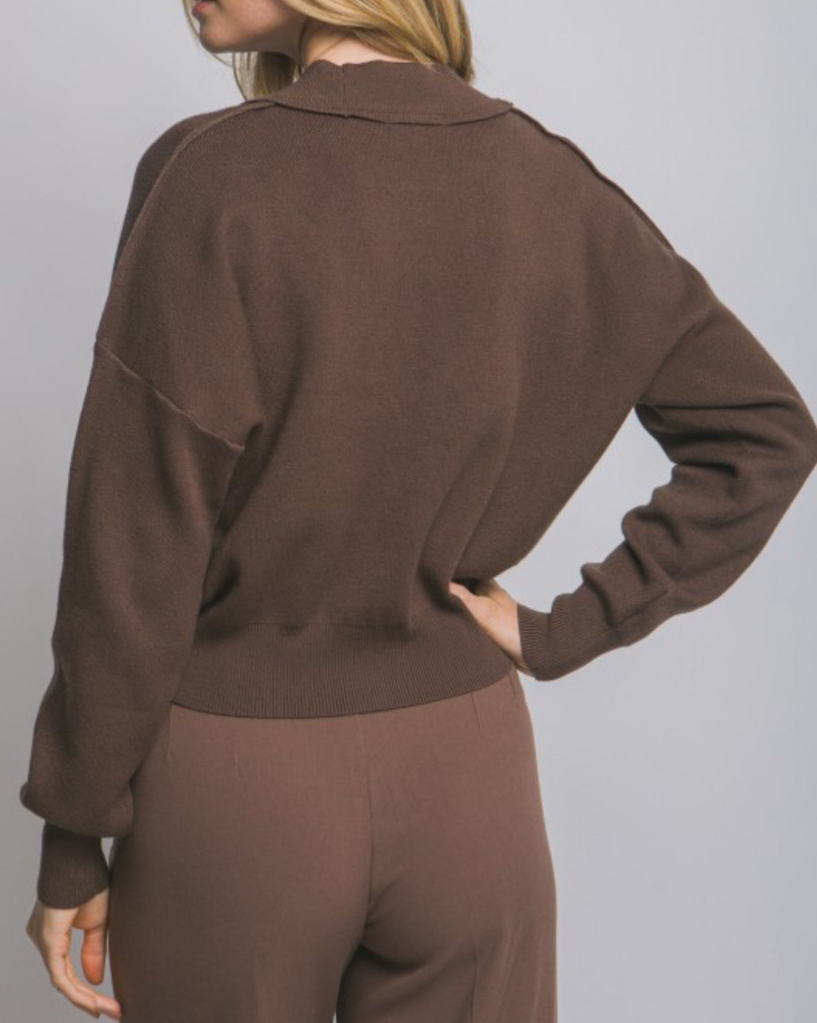 V-Neck Cardigan w/ Golden Buttons