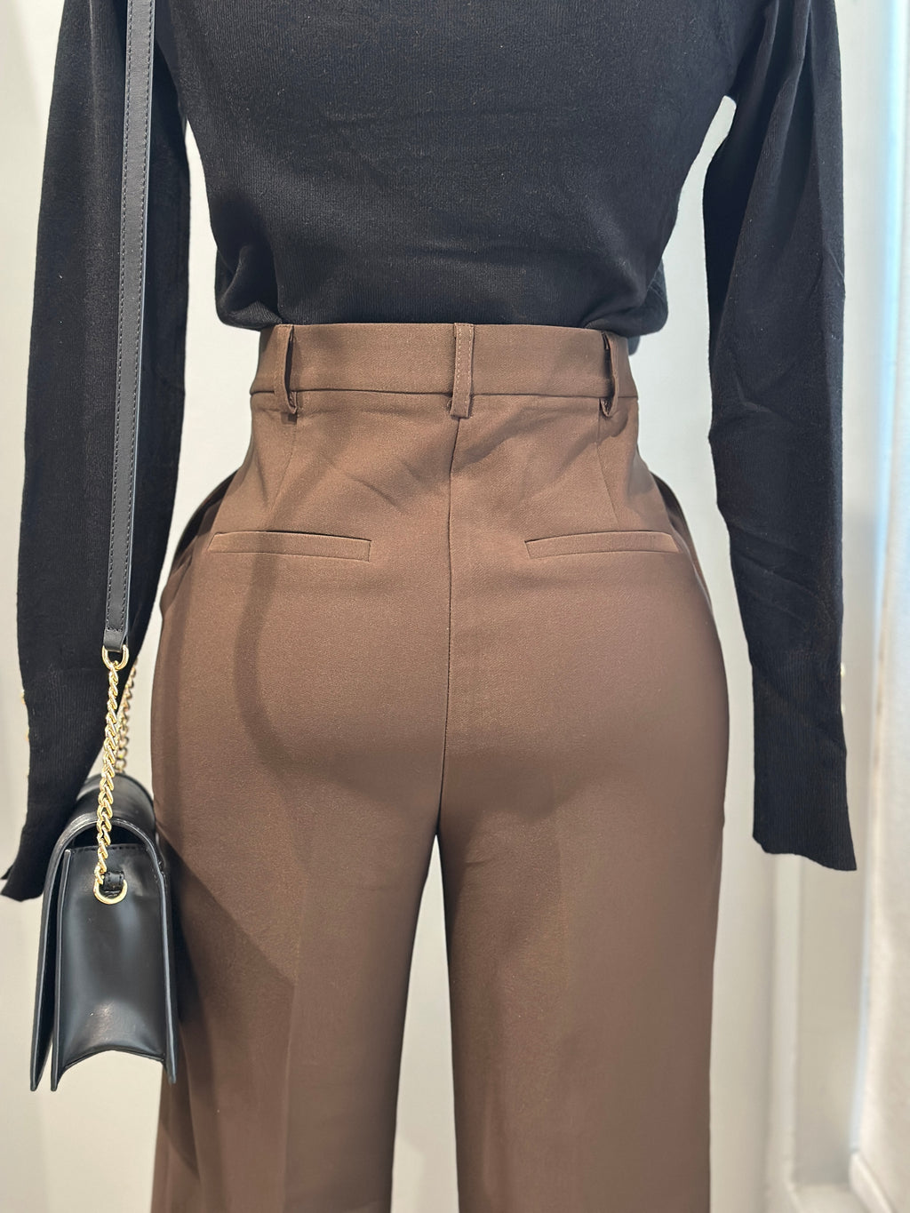 Brown  Wide Straight leg Trousers