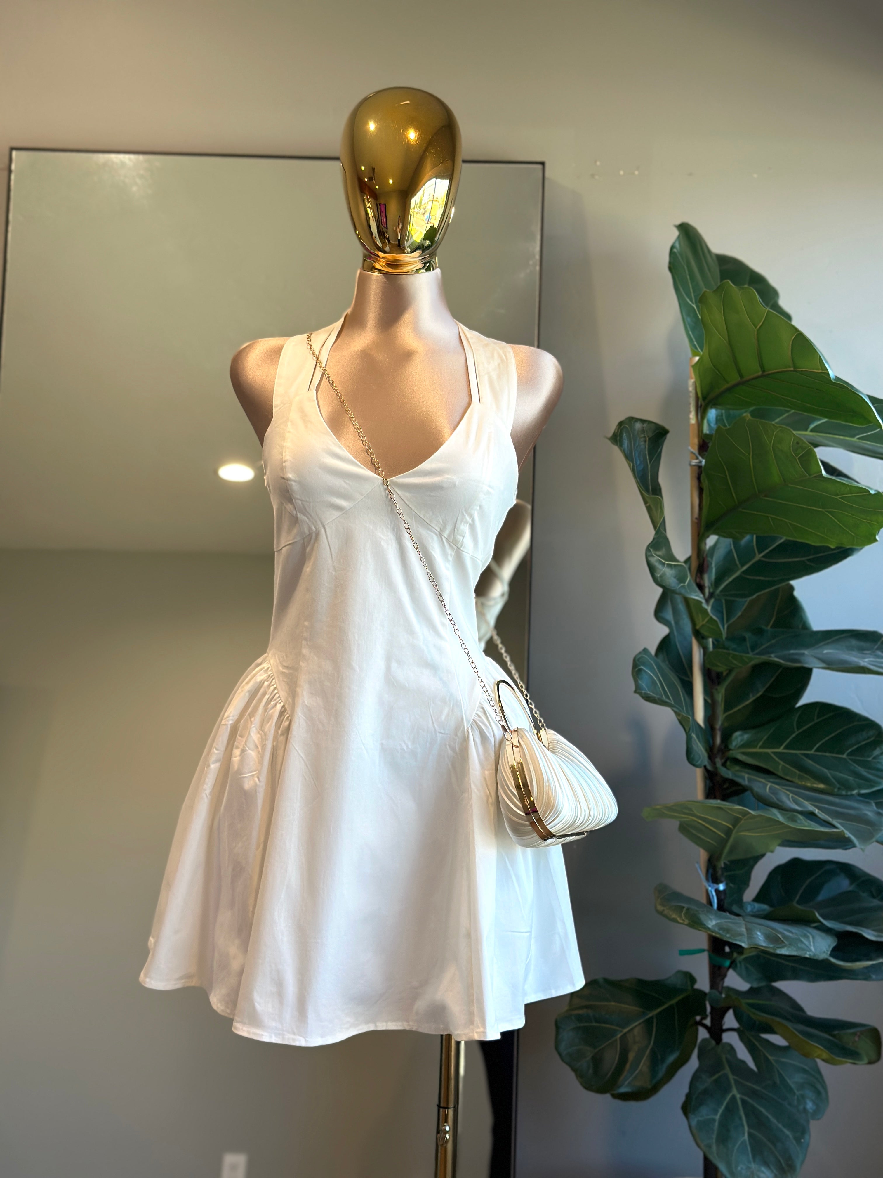 DR002- White Princess mini dress