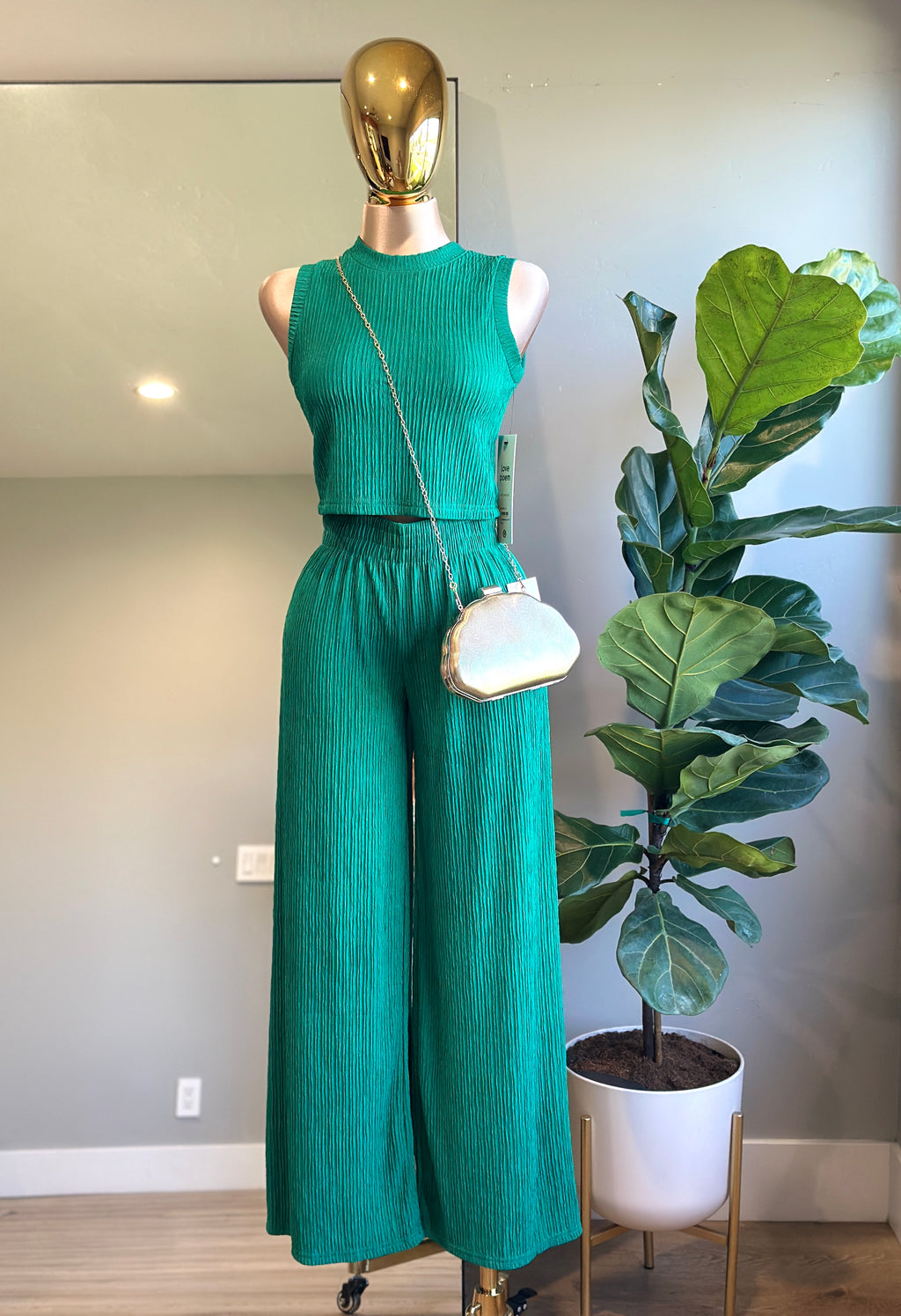 SET005 - Fashion outfit 2pcs Top & Pants wide leg