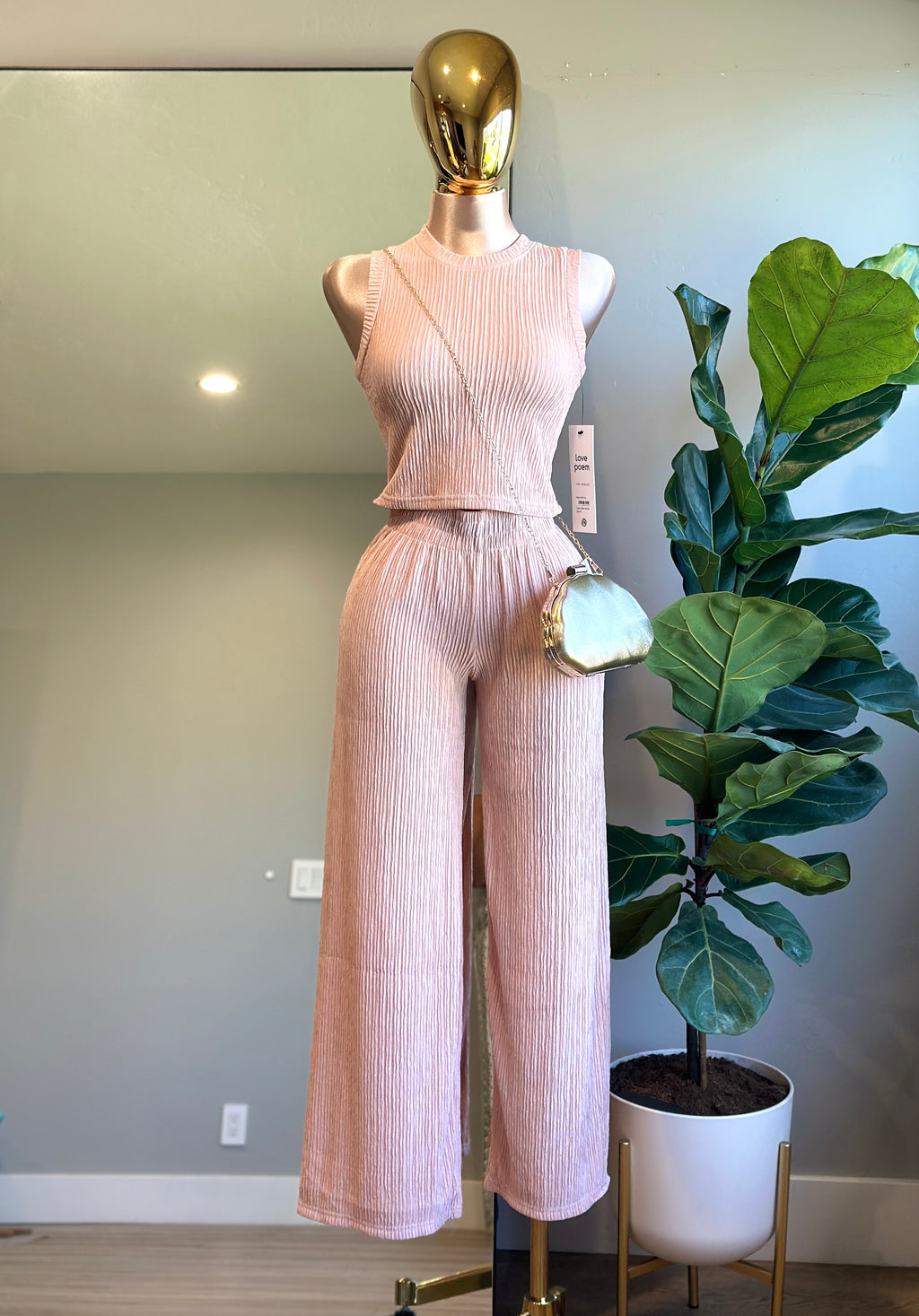 SET005 - Fashion outfit 2pcs Top & Pants wide leg