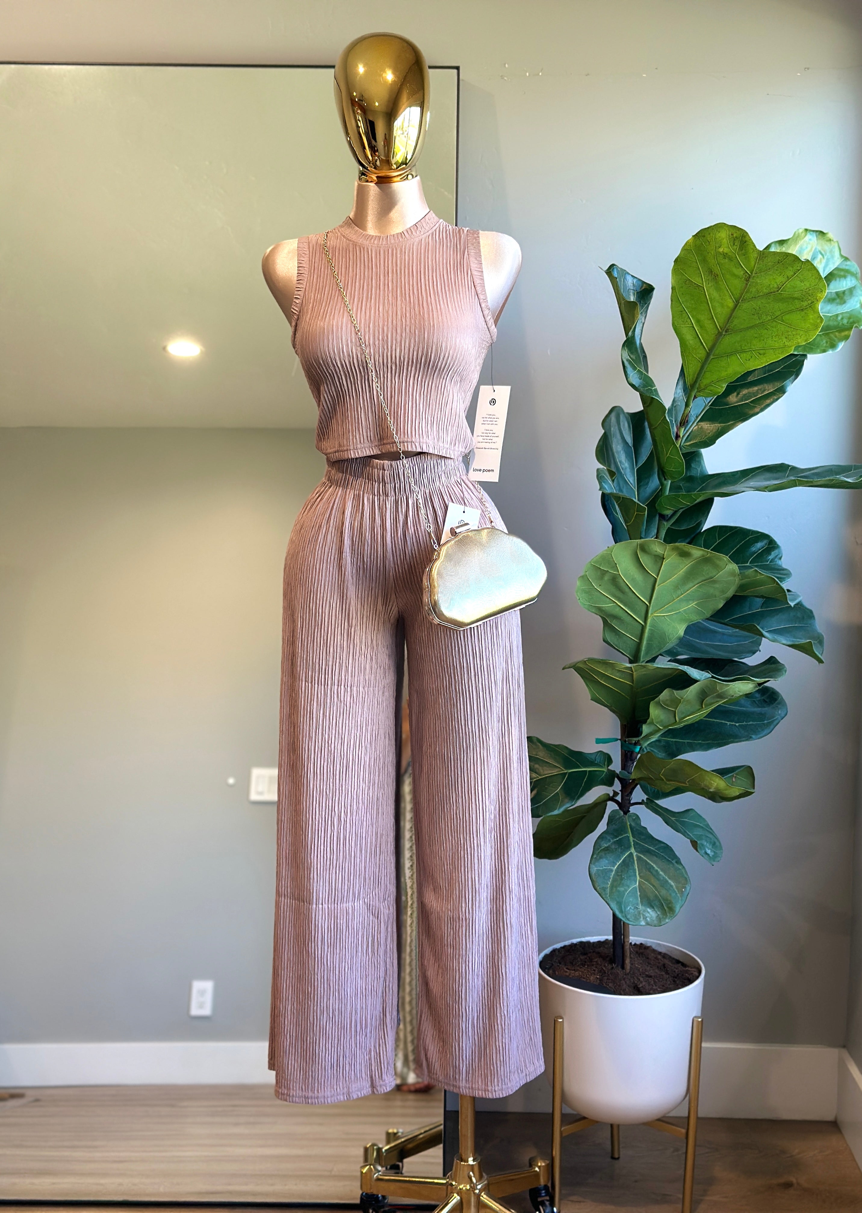 SET005 - Fashion outfit 2pcs Top & Pants wide leg