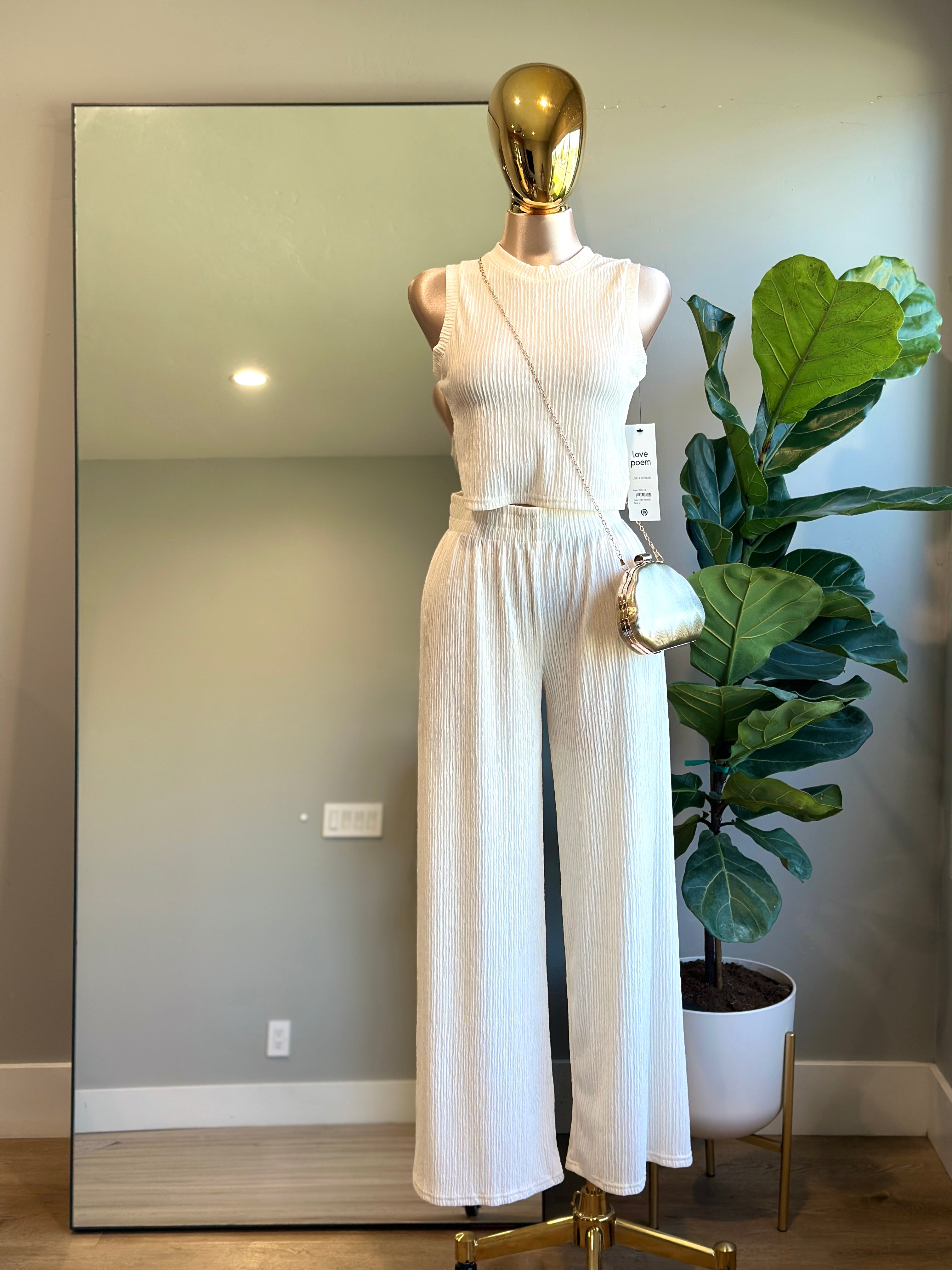 SET005 - Fashion outfit 2pcs Top & Pants wide leg