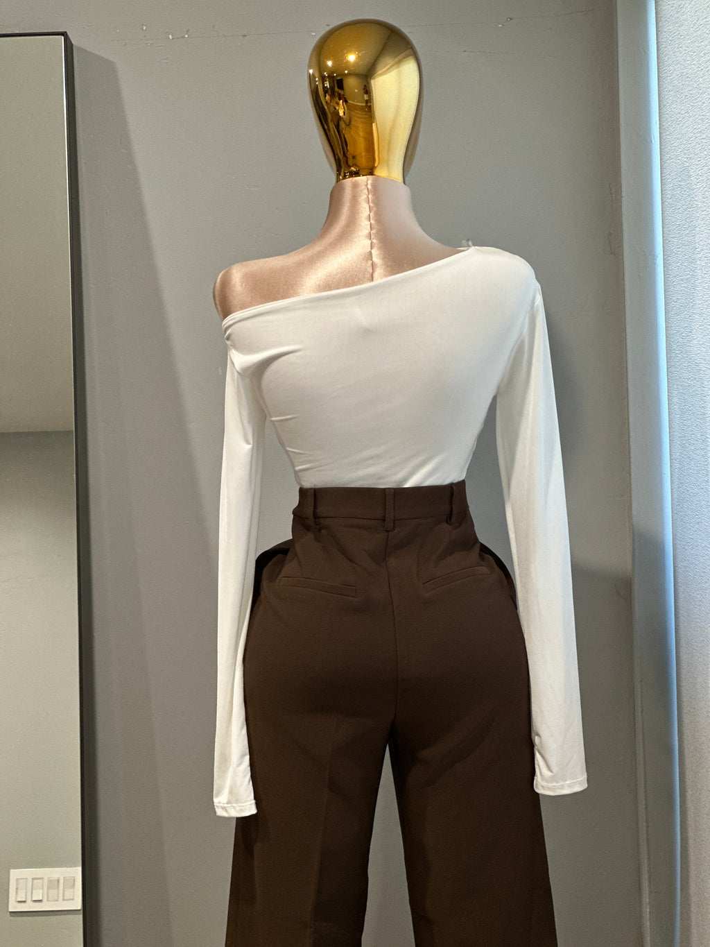 Top Double Layered Asymmetrical Long Sleeve