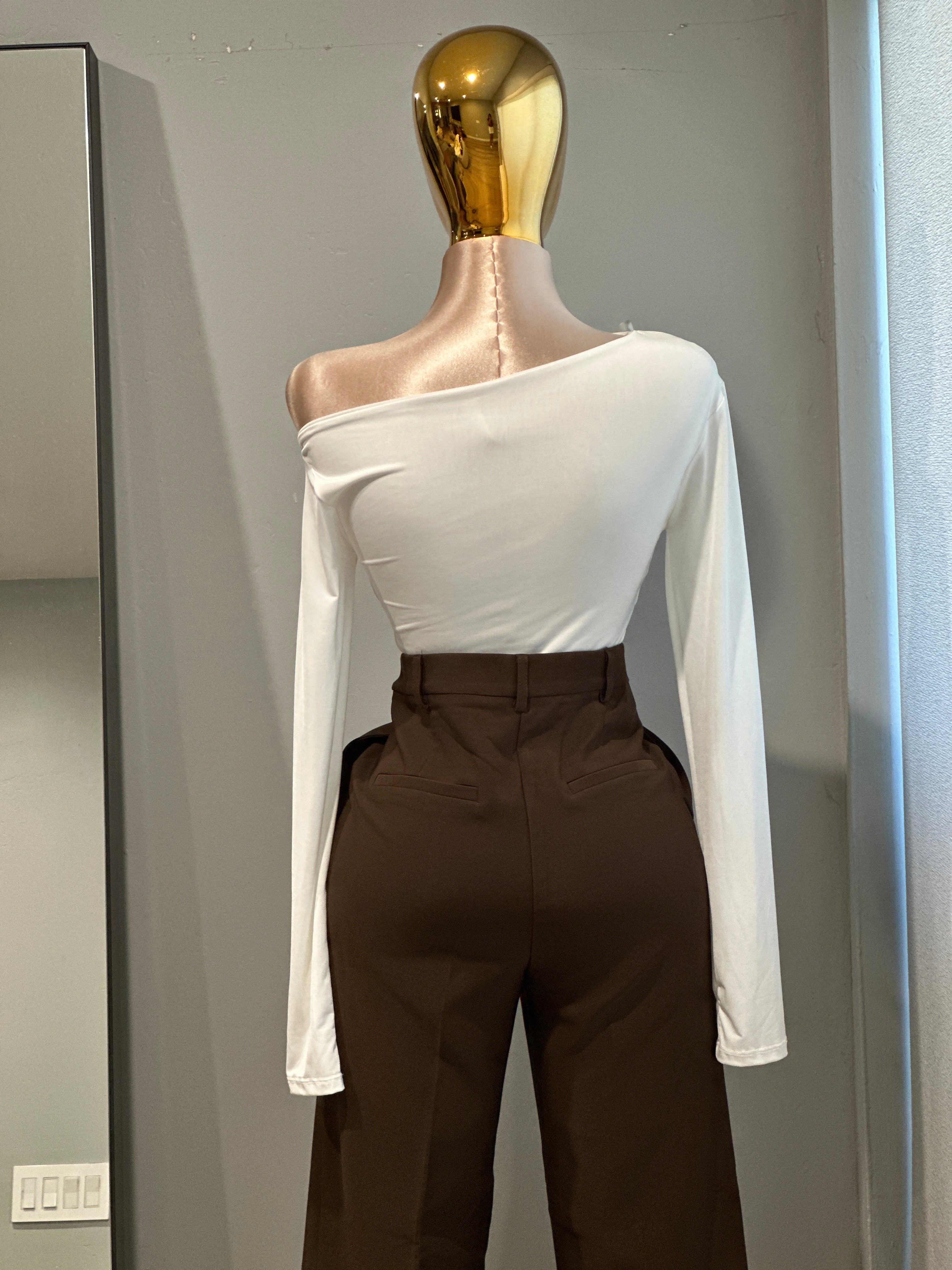Top Double Layered Asymmetrical Long Sleeve