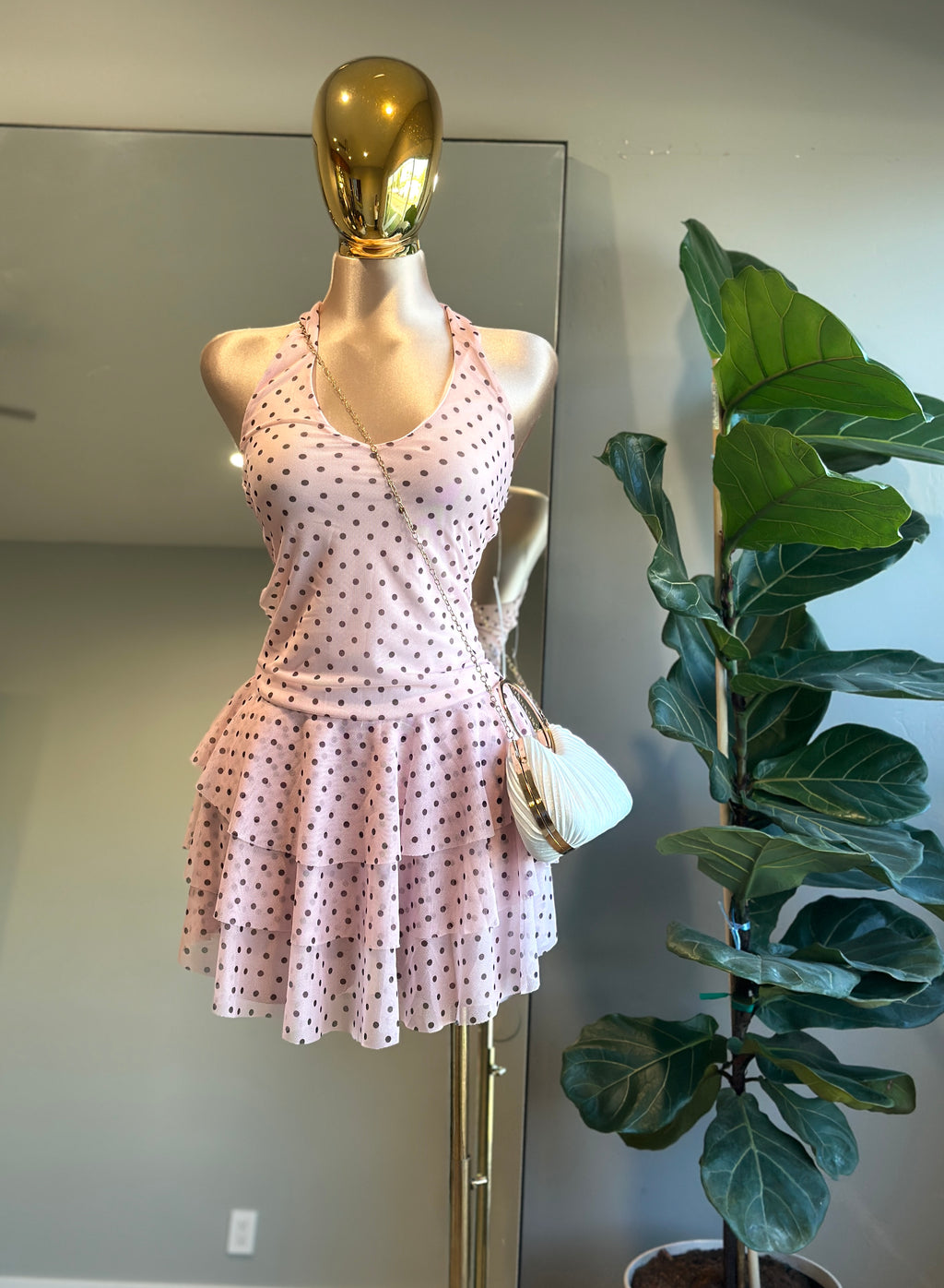 DR001-Fashion mini Dress w/short