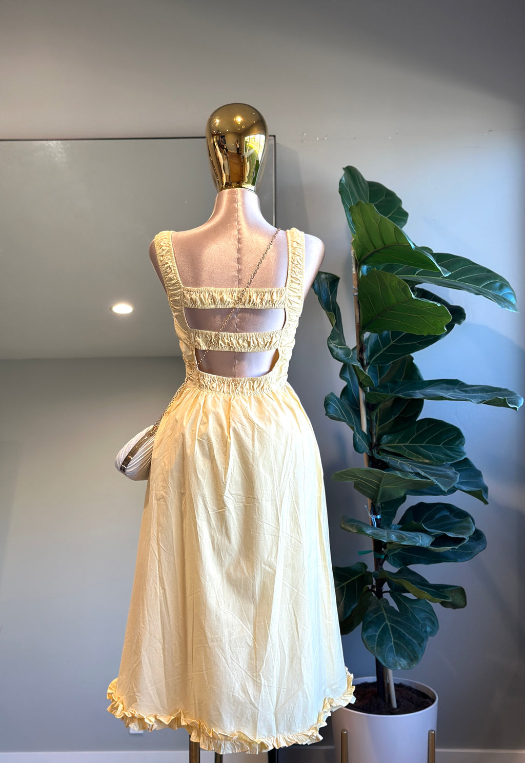 DR003- Butter Yellow Summer Fashion dress