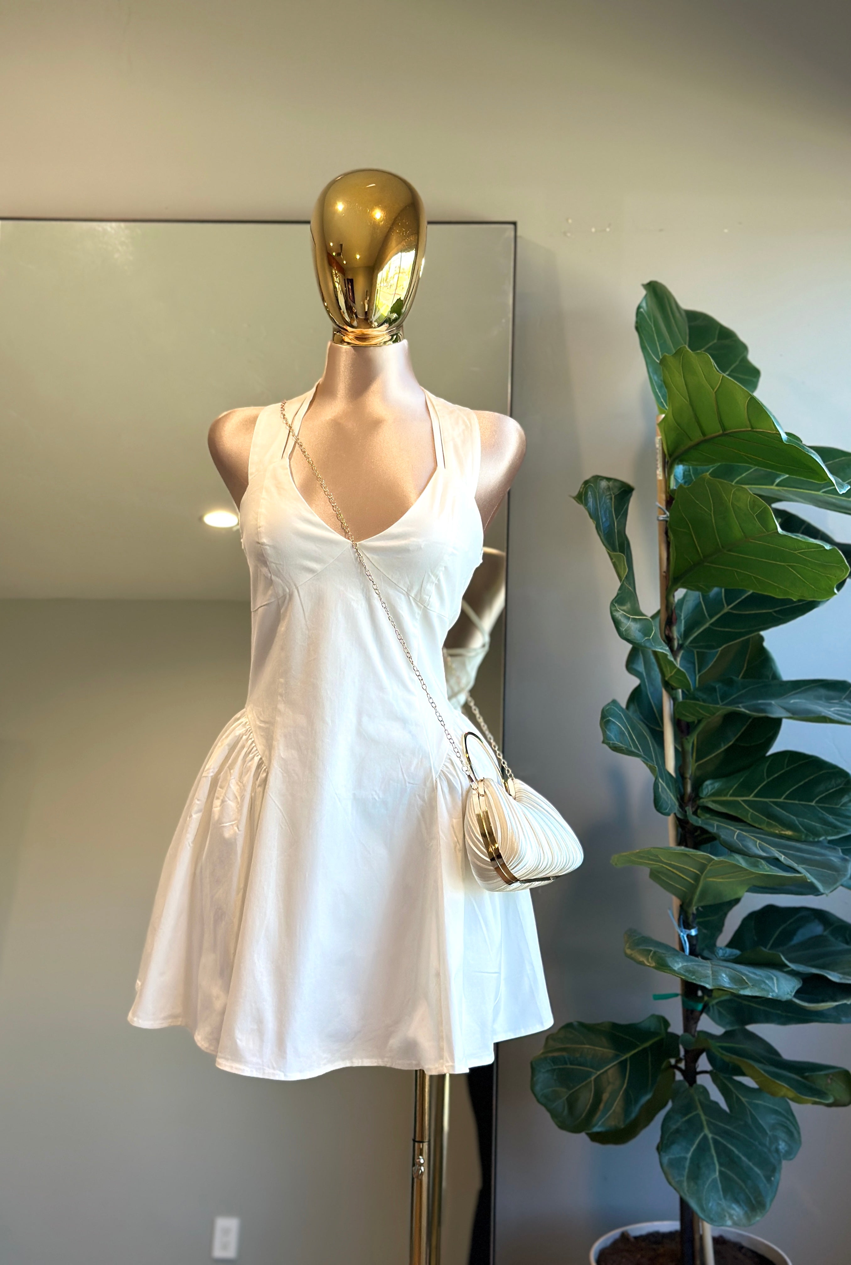 DR002- White Princess mini dress