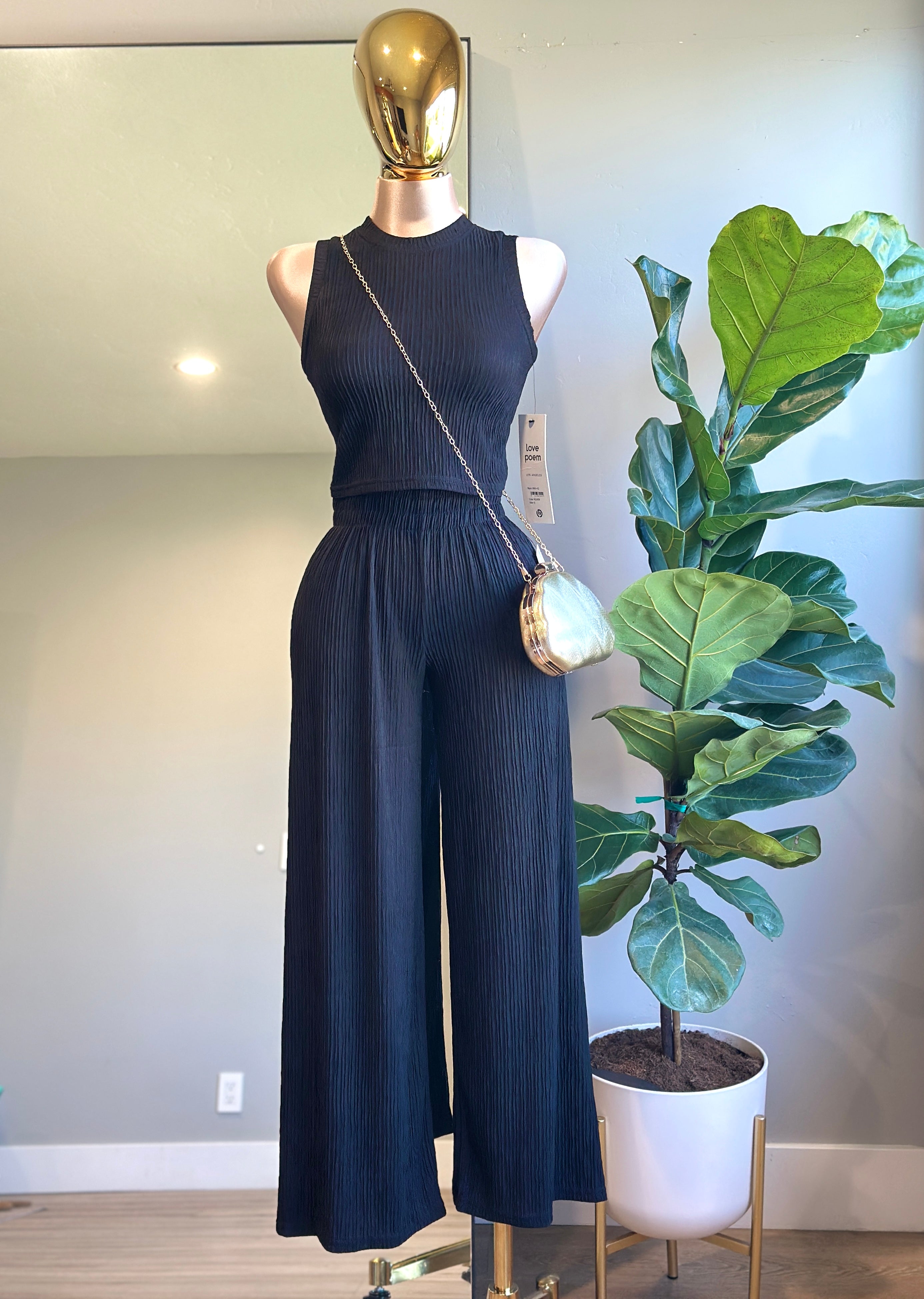 SET005 - Fashion outfit 2pcs Top & Pants wide leg