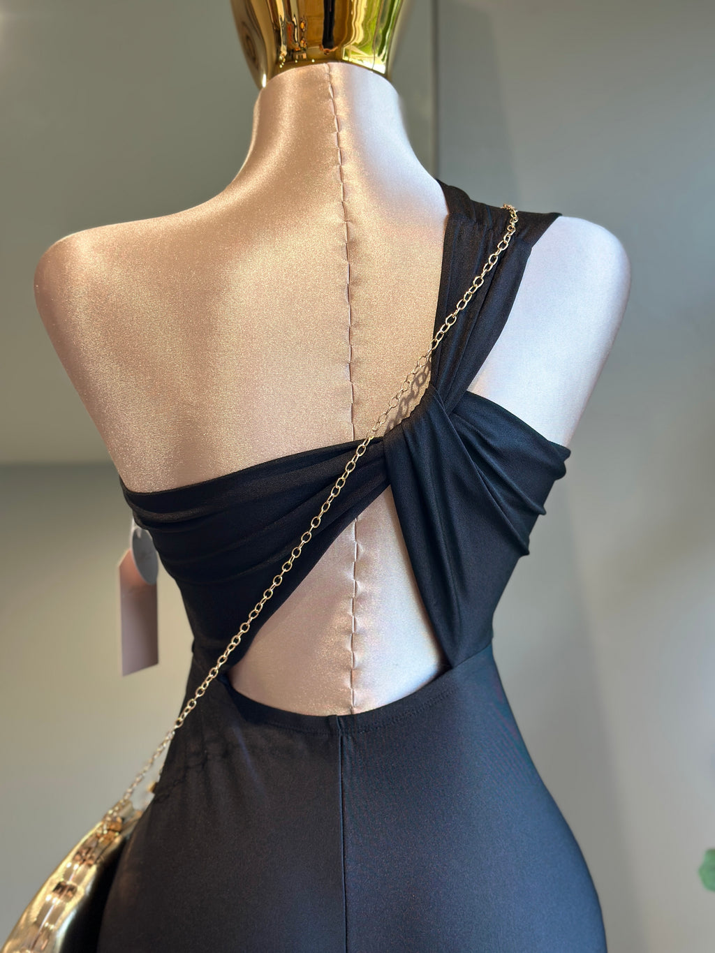 DR004- Elegant maxi Dress One shoulder/ Stretch