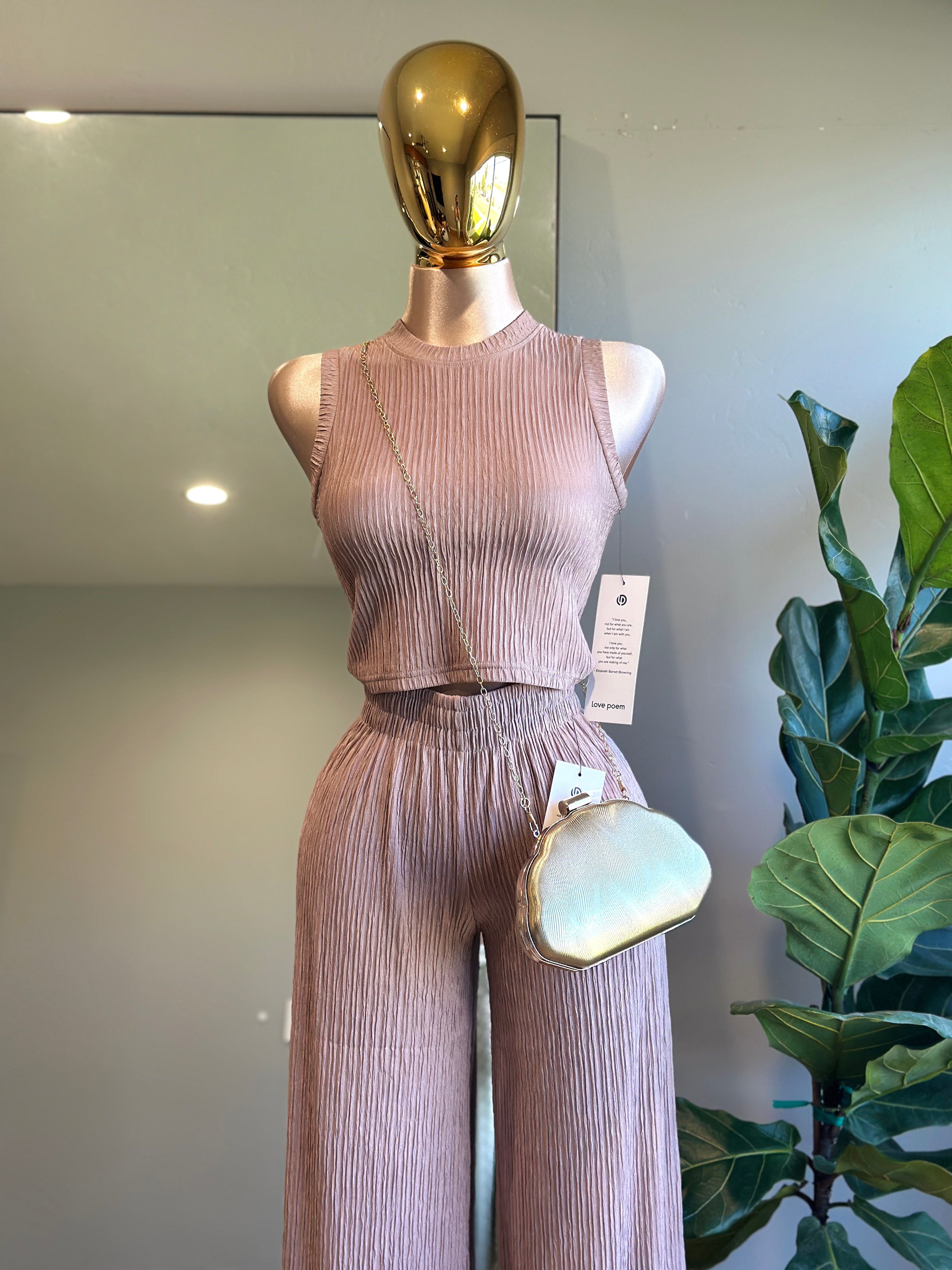 SET005 - Fashion outfit 2pcs Top & Pants wide leg
