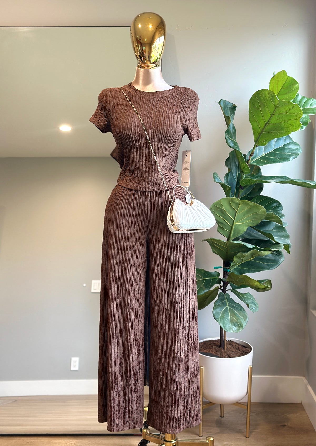 SET004-Fashion Set top & Pants wide leg | Stretch