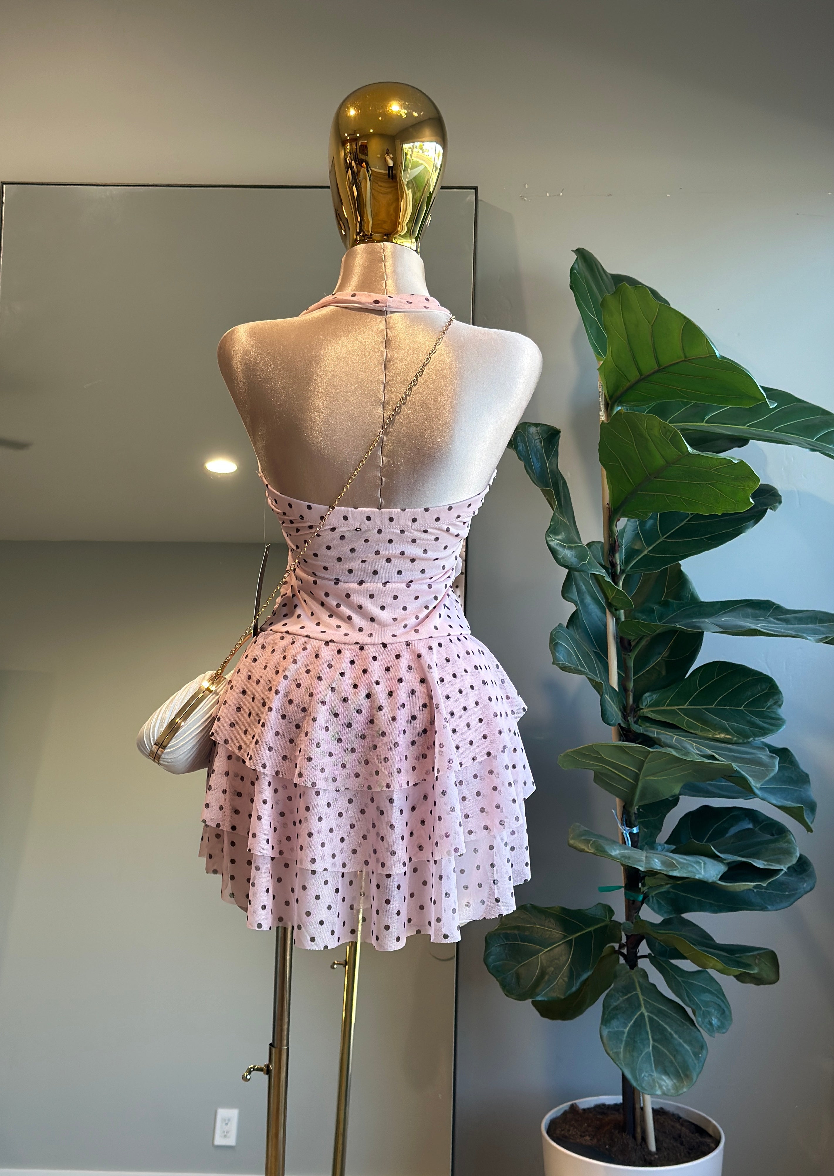 DR001-Fashion mini Dress w/short