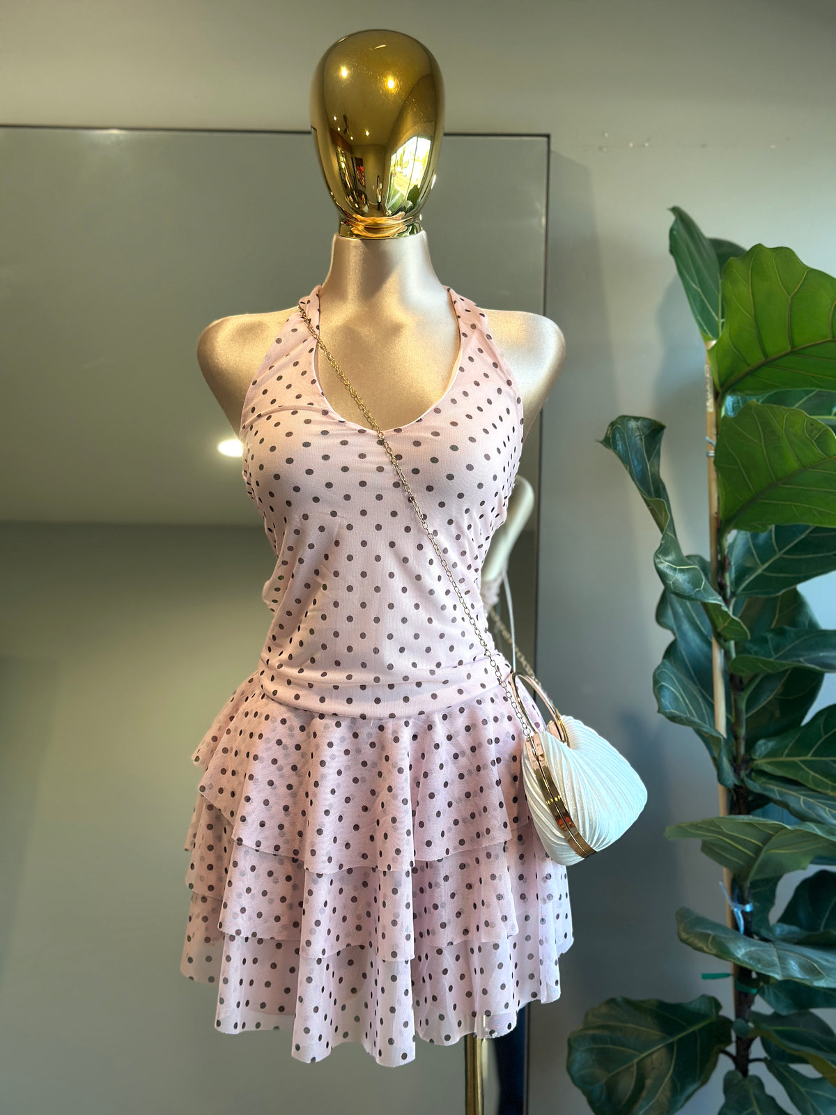 DR001-Fashion mini Dress w/short