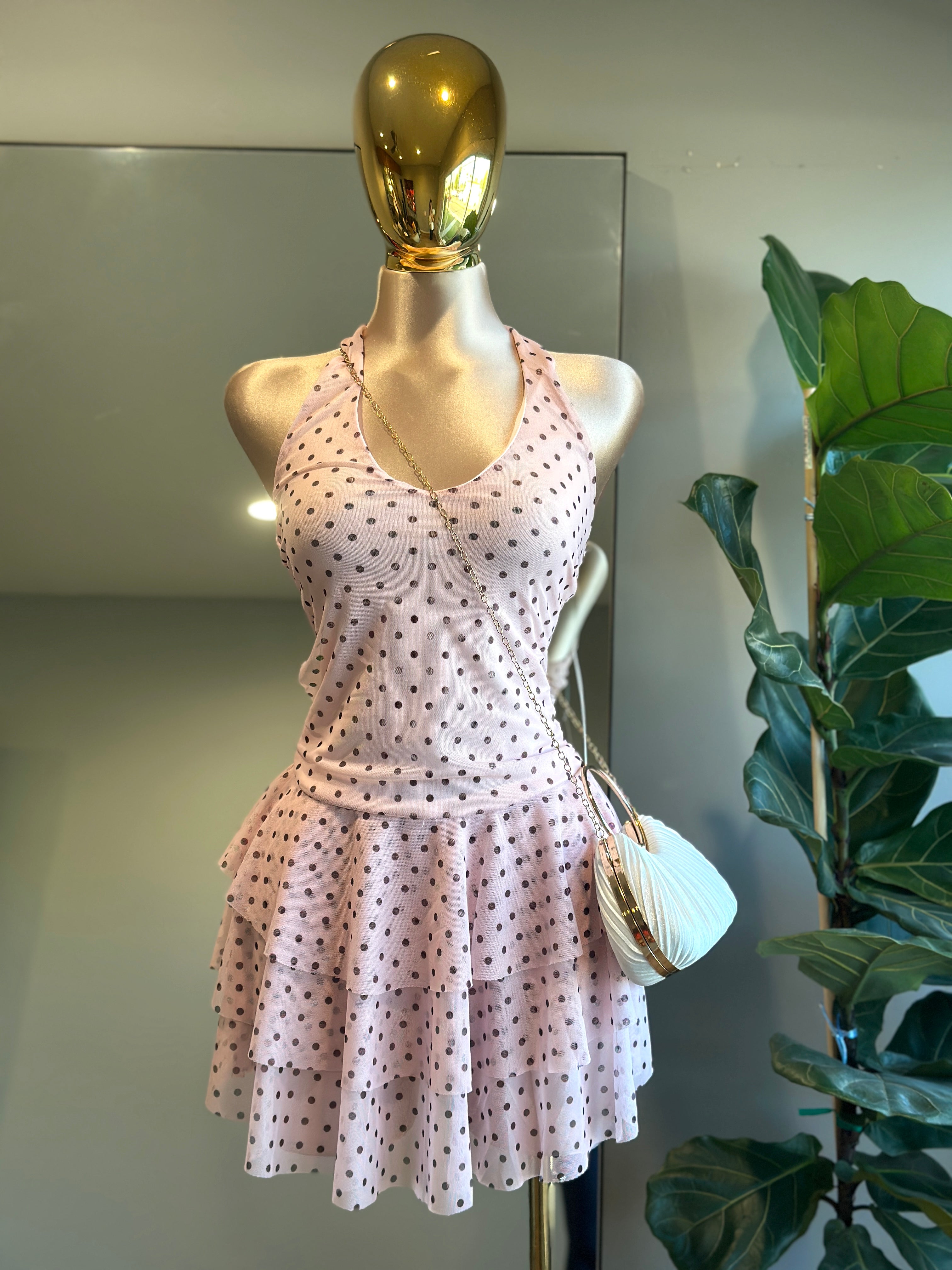 DR001-Fashion mini Dress w/short
